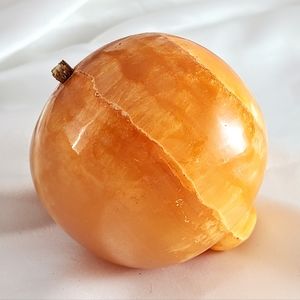 SOLD! - RARE Vintage 1970s Alabaster marble stone orange tangerine, onyx